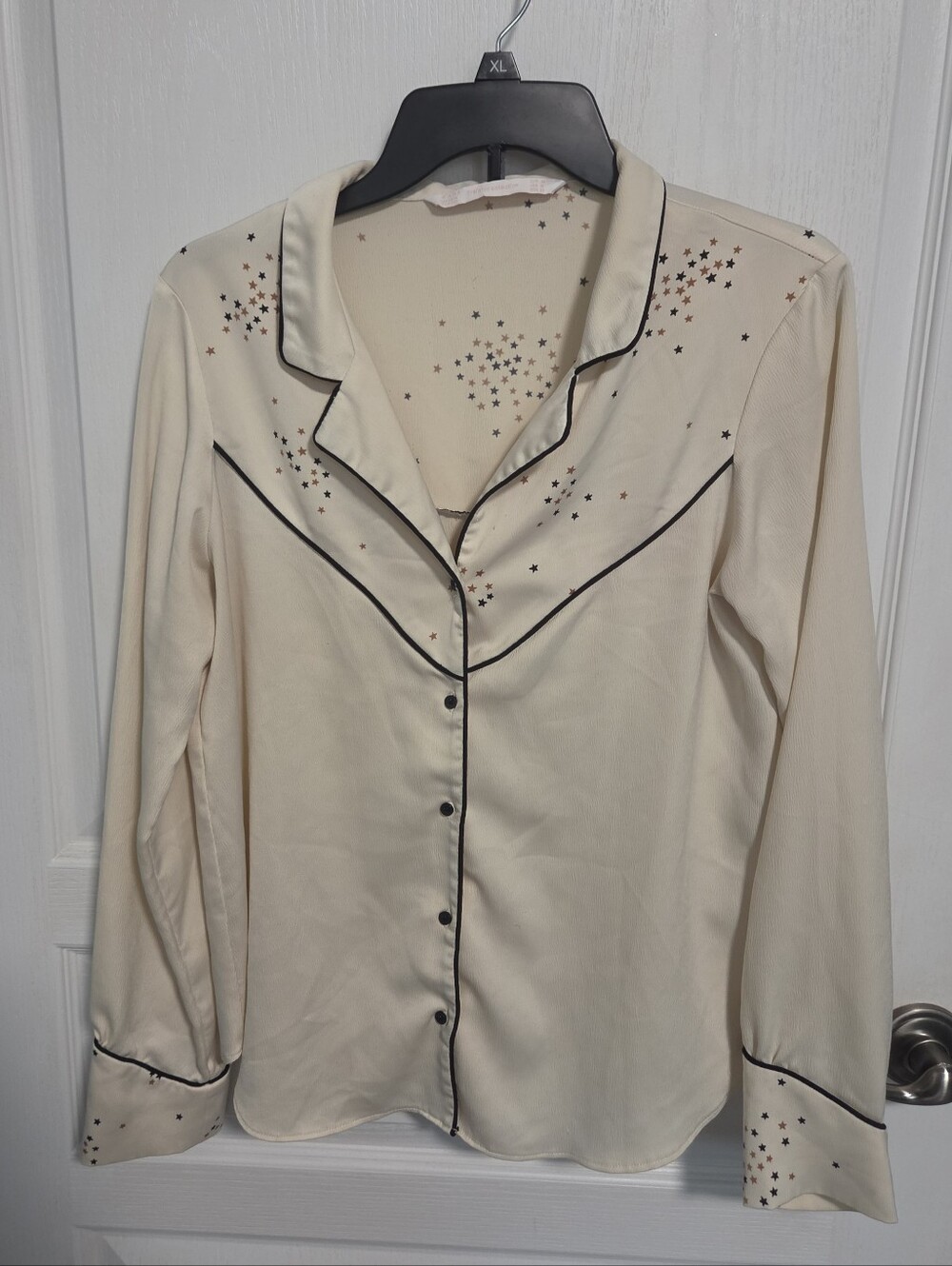 Zara Trafaluc Western Shirt Cream Stars Americana Womens Medium